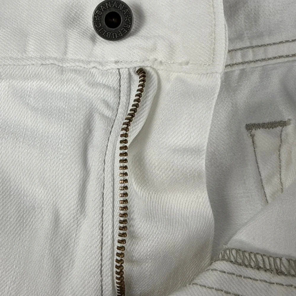 Banana Republic Vintage Straight Jeans Mens 34x32 White Cotton Denim Pants